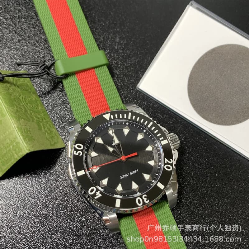 Guchi Automatic Movement Mechanical Unisex Watch Unidirectional Rotating Ceramic Bezel Rubber Strap Simulation 3