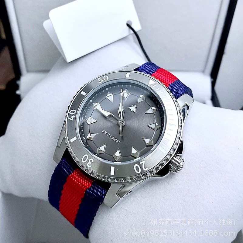 Guchi Automatic Movement Mechanical Unisex Watch Unidirectional Rotating Ceramic Bezel Rubber Strap Simulation 5