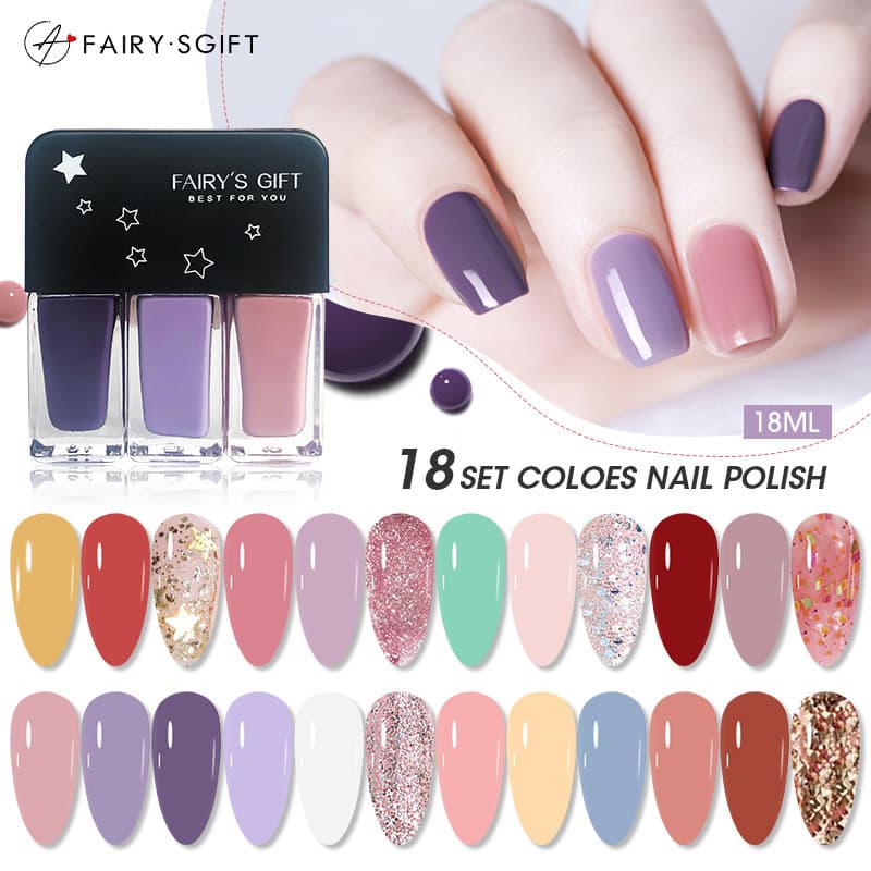 Quick-drying nail polish set, quick-drying, no-bake gel, ice-transparent glitter, non-peelable autumn and winter new color nail polish 2