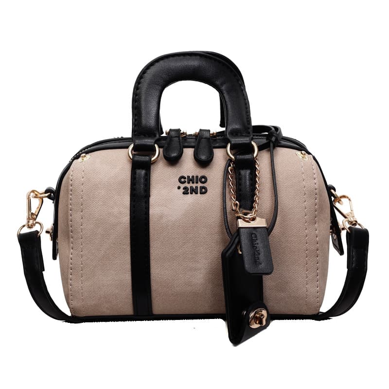 Fashion stitching handbag Boston bag 2025 new women's bag texture versatile niche simple shoulder crossbody bag 6