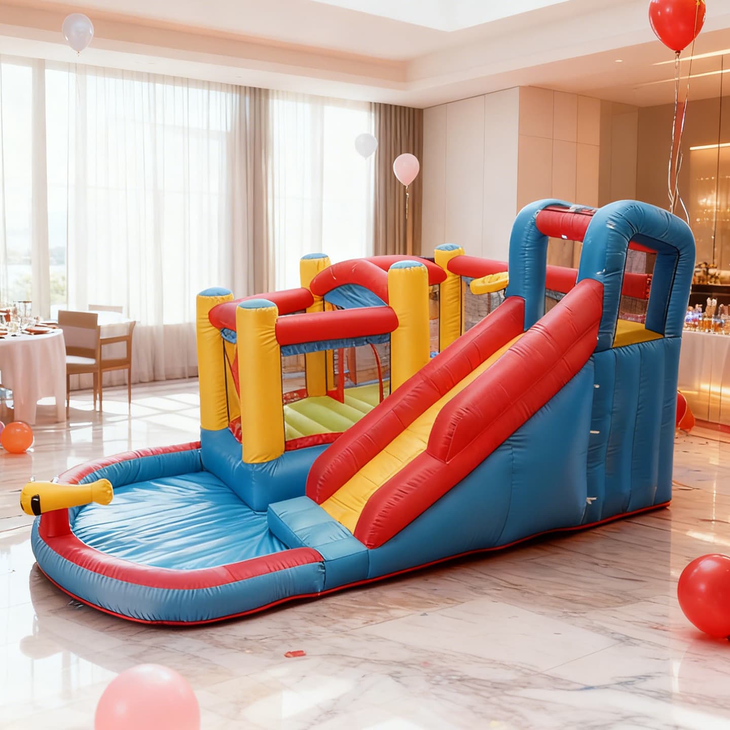 Outdoor naughty castle household inflatable slide with water slide children's small inflatable castle combination amusement park toy 4