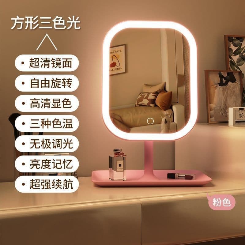 Cross-border LED smart makeup mirror with light girls' bedroom dressing table dressing mirror student dormitory desktop fill-in mirror 2