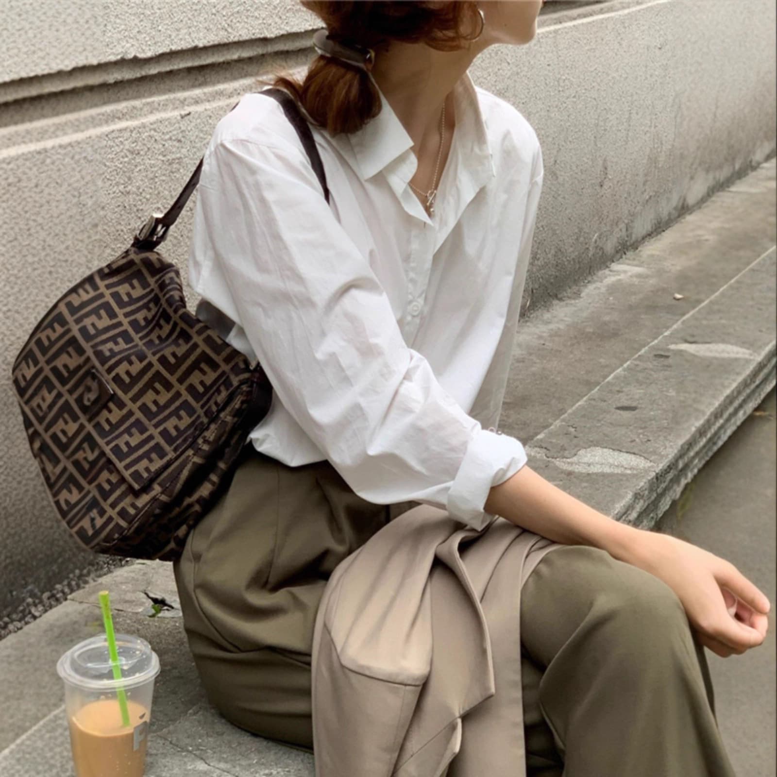Spring and autumn new pure cotton white shirt for women, Korean style loose, versatile, slimming, temperament shirt, top, fashionable bottoming shirt 5