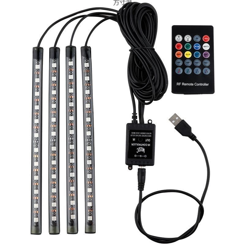 Car interior atmosphere light, car sole interior LED light, USB atmosphere light strip, music rhythm light, decoration and modification supplies 1