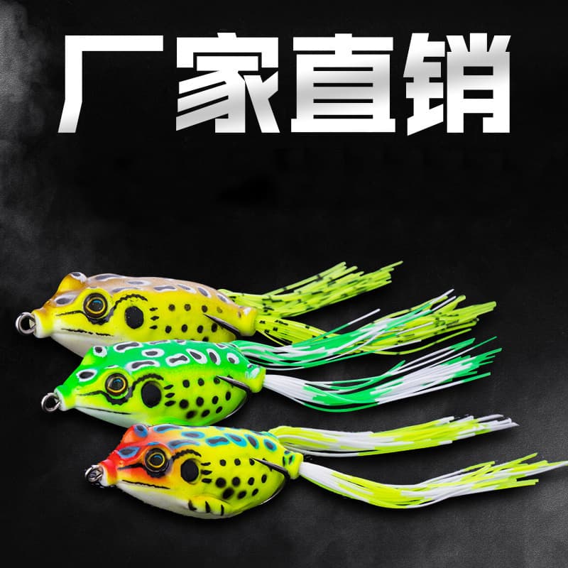 Manufacturer wholesale bionic thunder frog egg frog black set high carbon steel double hook 15g13g8g6g Luya fake bait soft bait 3