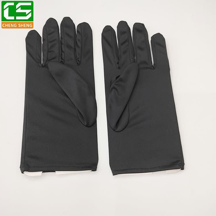 Black microfiber gloves for jewelry, special watches, cultural toys, ceremonial performance gloves, polyester dust-free cloth gloves factory 4
