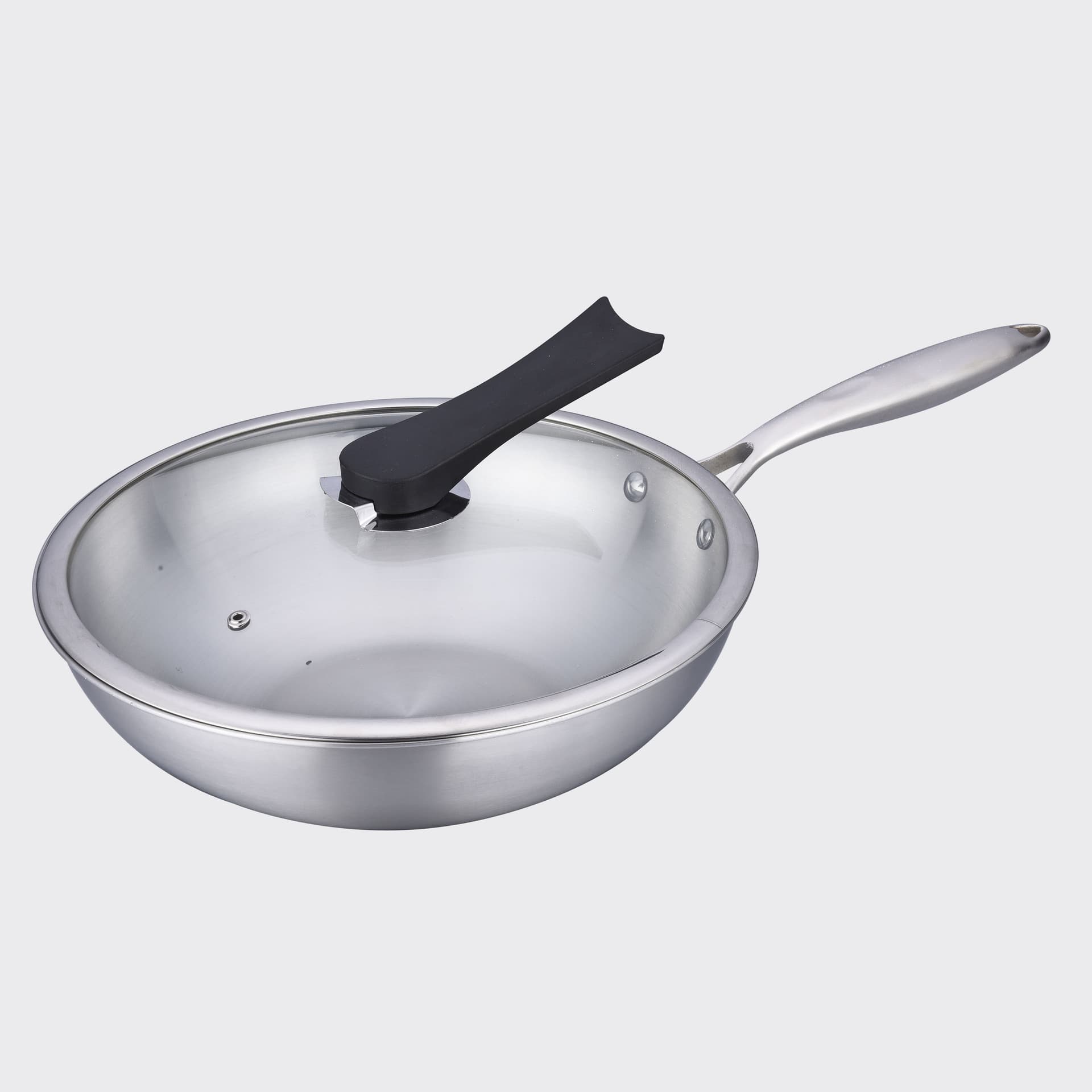 No oil smoke, non-stick, uncoated 304 stainless steel three-layer steel five-layer steel wok kitchen supplies exhibition gift pot 7