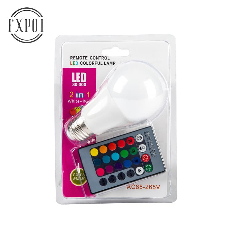 Color changing remote control bulb with memory led colorful rgb bulb color bulb A60 plastic wrapped aluminum constant current A19 5