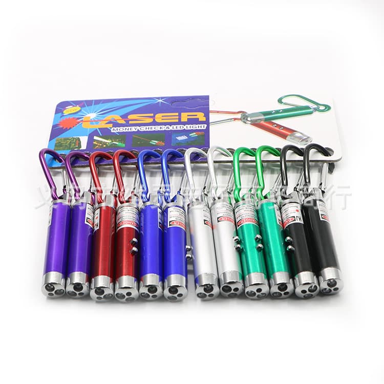 Ultraviolet banknote detection lamp fluorescent agent detection pen carabiner infrared laser pen gift lighting small flashlight 3