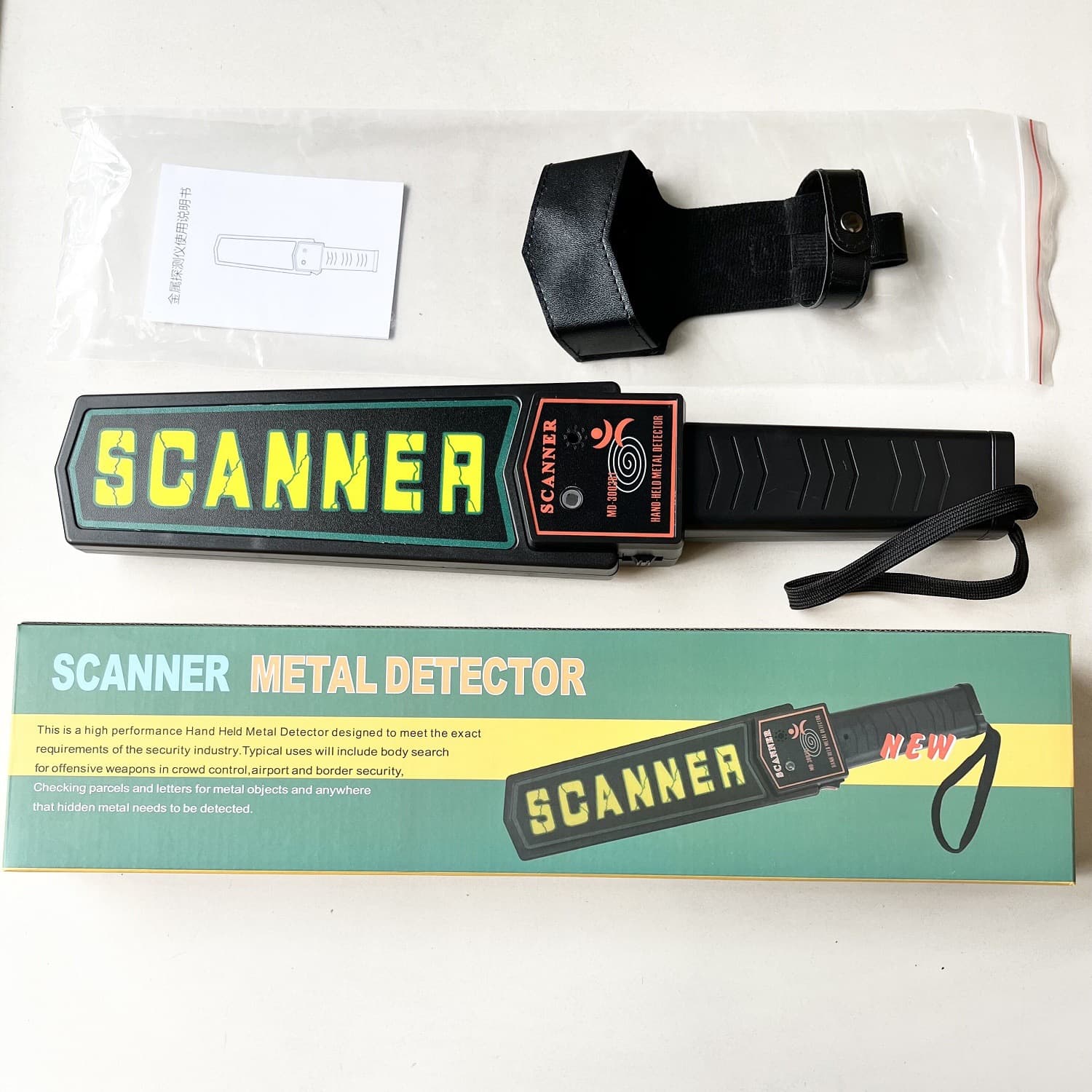 Single switch MD3003B1 handheld metal detector body search security detector sound and light vibration dual alarm 5