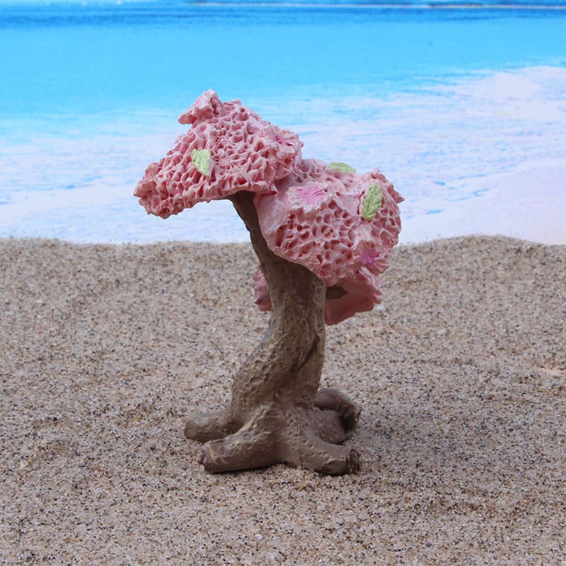 Factory direct supply of fish tank decoration, DIY landscaping, flower pot accessories, cherry blossom tree, resin handicraft ornaments, pink tree 3