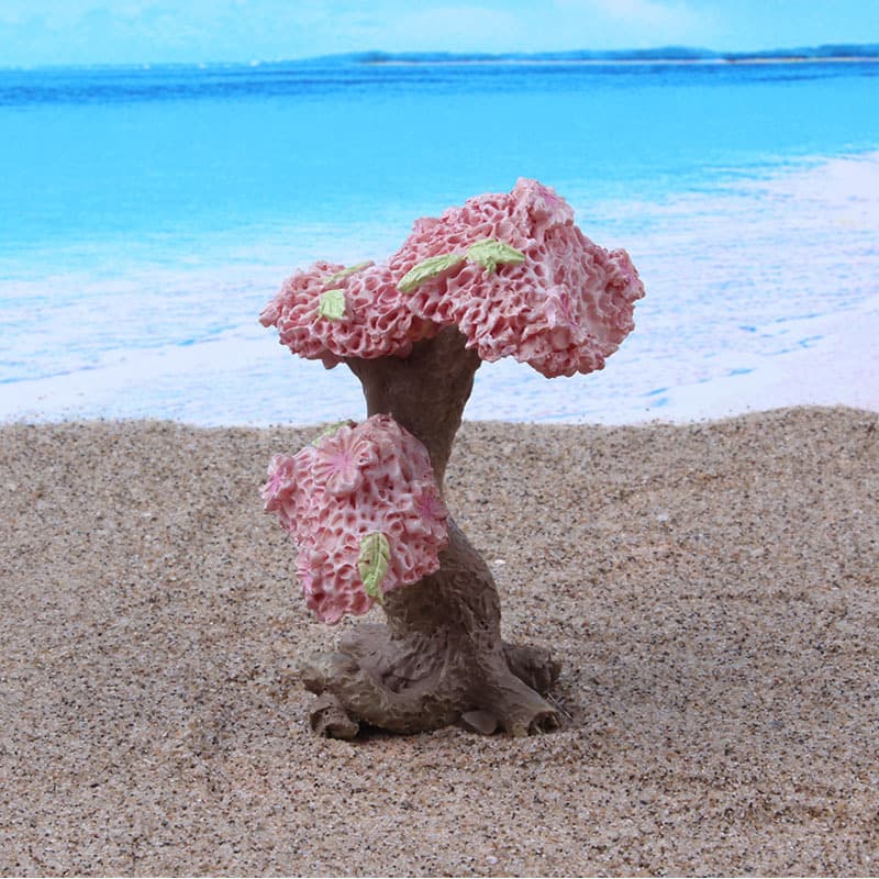 Factory direct supply of fish tank decoration, DIY landscaping, flower pot accessories, cherry blossom tree, resin handicraft ornaments, pink tree 4