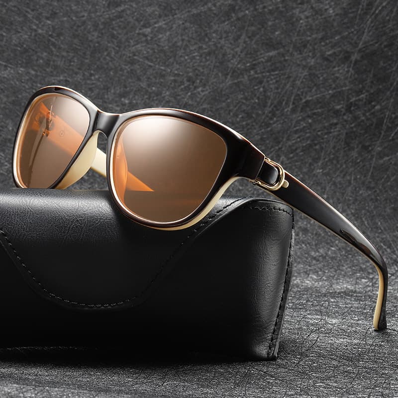 8629 new style sunglasses for women with trendy round faces, personalized metal mixed polarized sunglasses, retro sunglasses 1