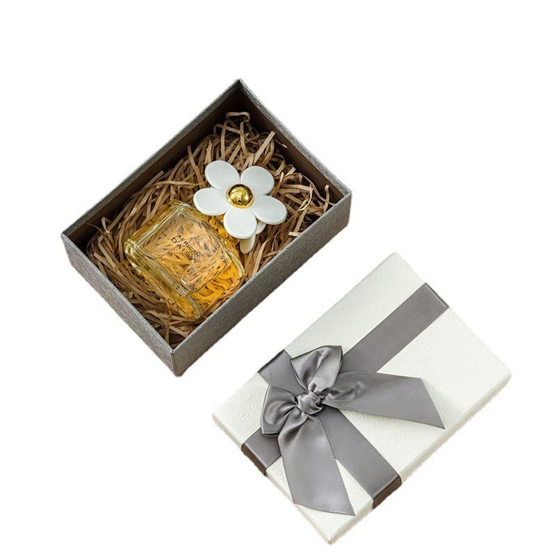 Factory ready stock gray gift box creative bow packaging box rectangular companion gift box gift box wholesale 6