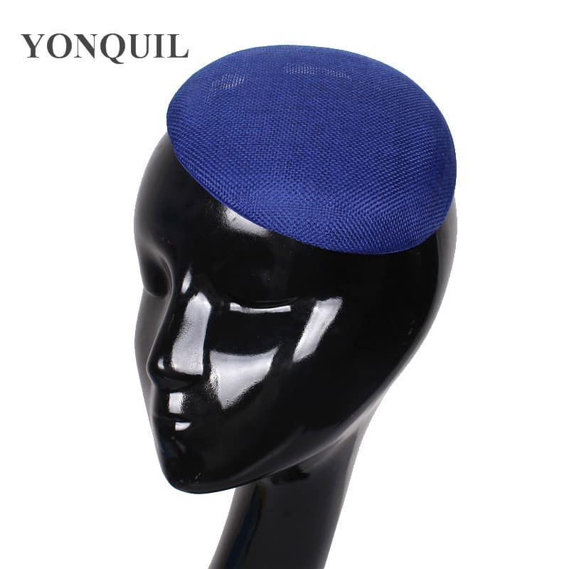 Foreign trade dropshipping round top hat DIY accessories imitation linen jade green hat embryo light hat diameter 15 cm 5