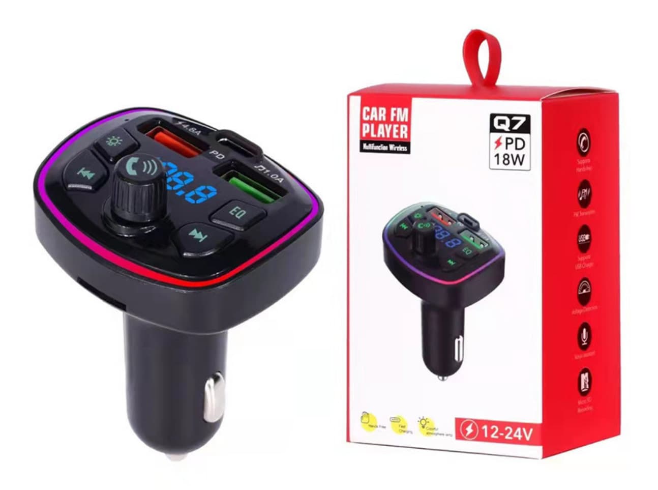 Q5 cross-border FM Bluetooth transmitter car MP3 player car charger explosive car multi-function charger 9
