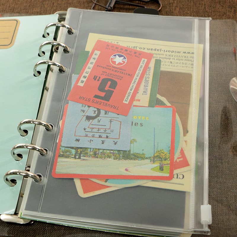 New portable travel loose-leaf information bag PVC transparent file bag zipper business card storage folder wholesale 5
