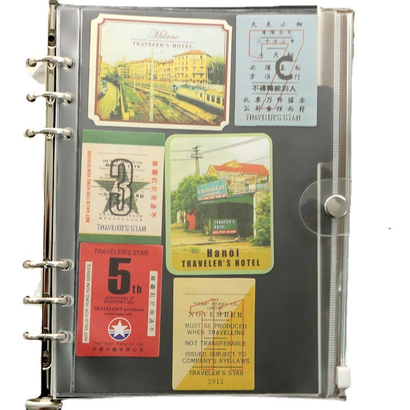 New portable travel loose-leaf information bag PVC transparent file bag zipper business card storage folder wholesale 6