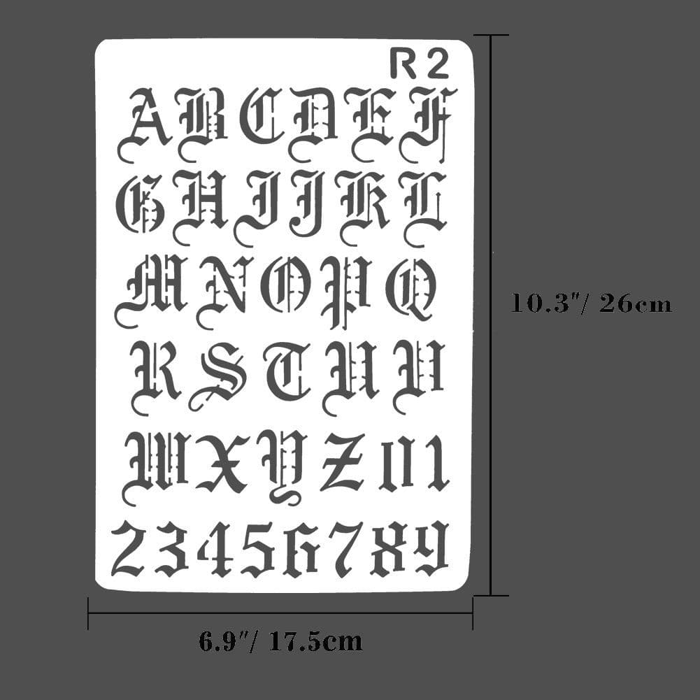 R letter diary template, digital drawing template, large painting template, 12 types 4