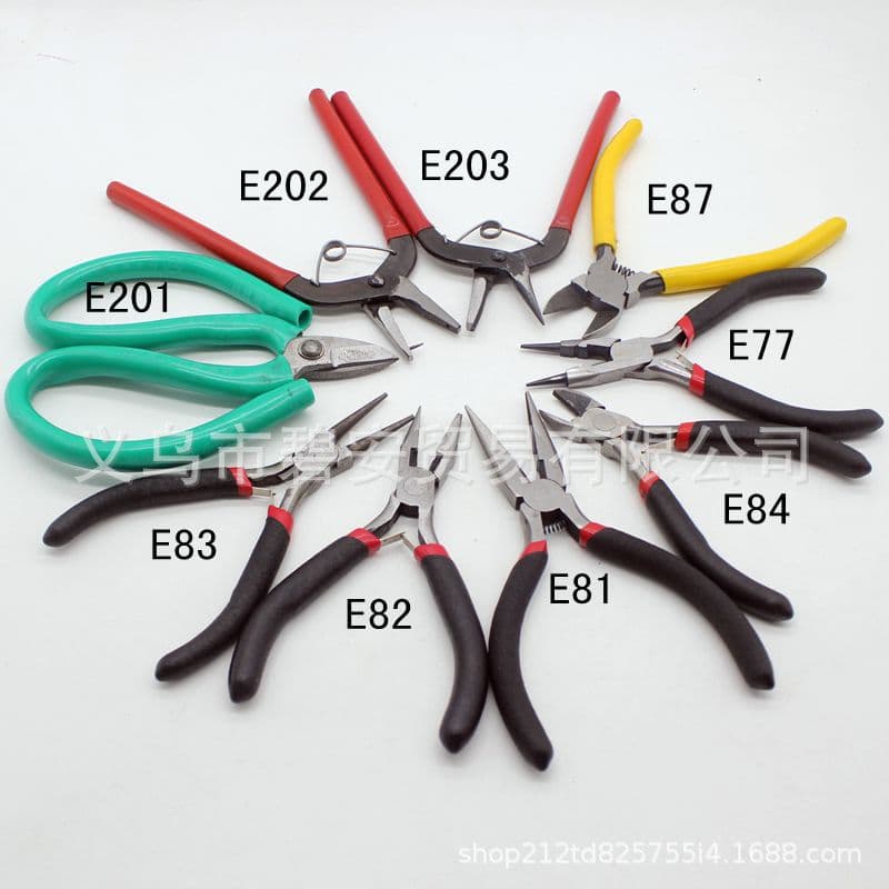 DIY jewelry tools T-pin 9-shaped needle bending circle round-nosed needle-nose pliers cutting pliers punching pliers rolling needle pliers 8 types of pliers 3