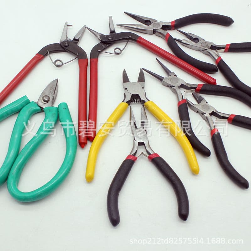 DIY jewelry tools T-pin 9-shaped needle bending circle round-nosed needle-nose pliers cutting pliers punching pliers rolling needle pliers 8 types of pliers 1