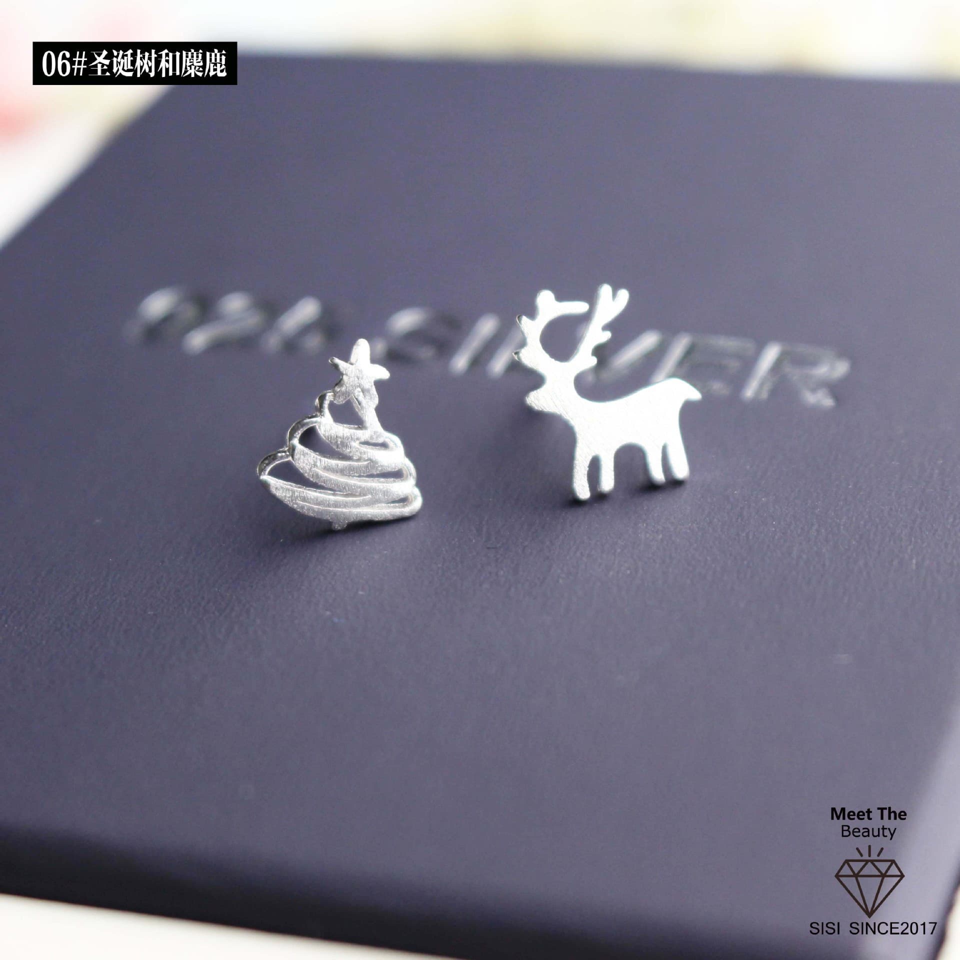 Collection of 4s925 sterling silver needle earrings for women, one-week earrings, temperament, Korean version, personalized and creative small ear jewelry, street stalls 5
