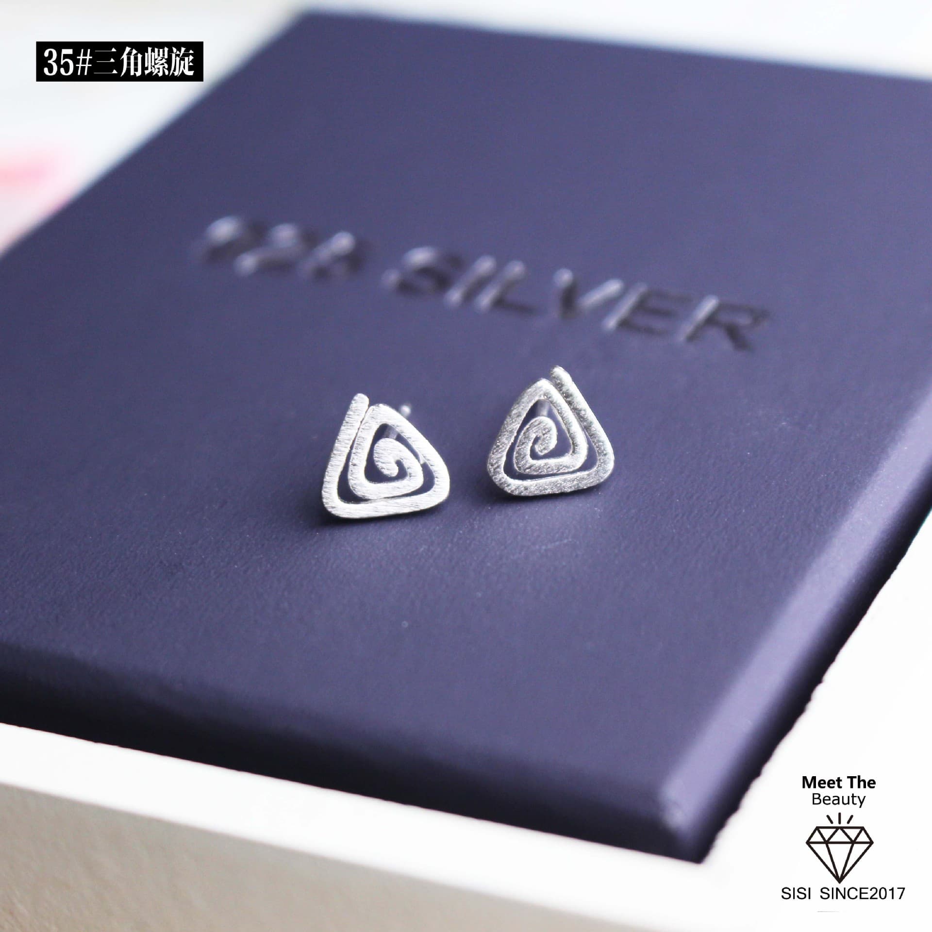 Collection of 4s925 sterling silver needle earrings for women, one-week earrings, temperament, Korean version, personalized and creative small ear jewelry, street stalls 9