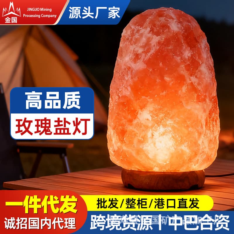 Himalayan Salt Lamp Natural Mineral Powder Rock Lamp Desktop Salt Lamp Sea Salt Atmosphere Bedside Table Lamp Ever-Bright Night Lamp 1
