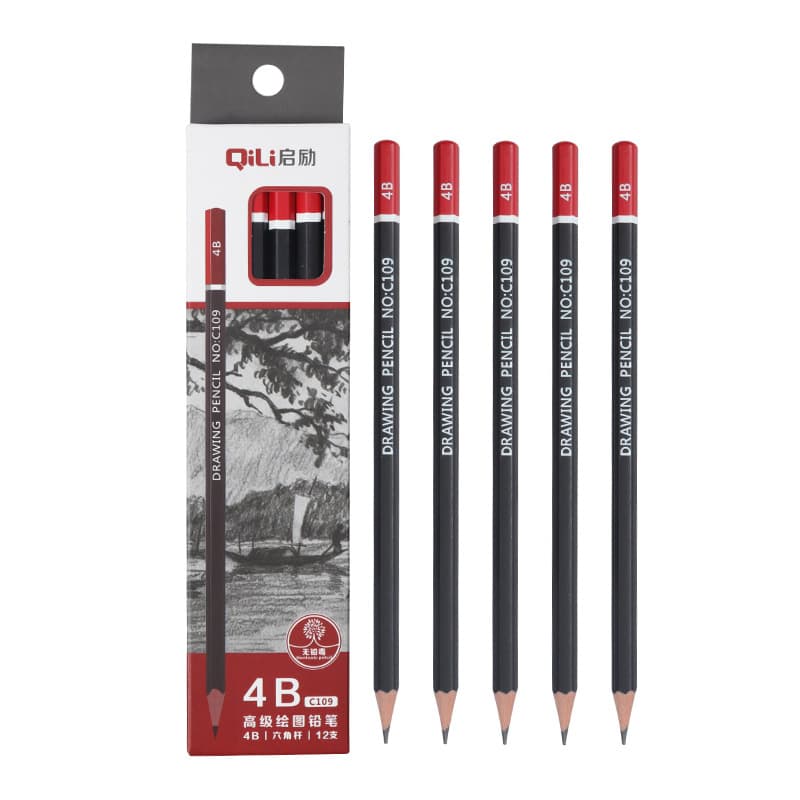 Sketch pencil art 2B pencil 2b box student painting 2h-14b log drawing sketch pen set wholesale 6