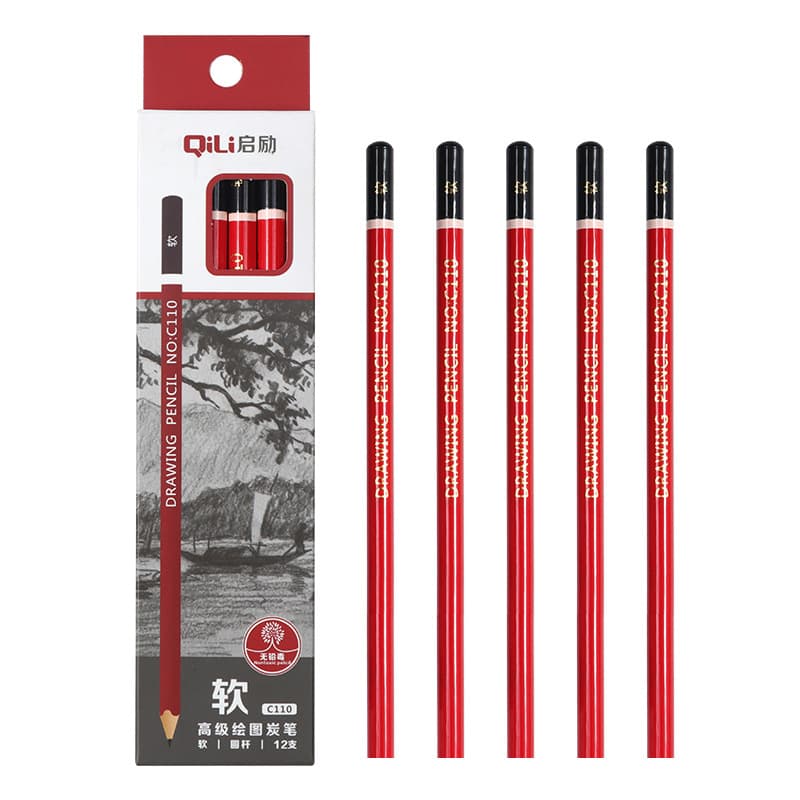 Sketch pencil art 2B pencil 2b box student painting 2h-14b log drawing sketch pen set wholesale 7