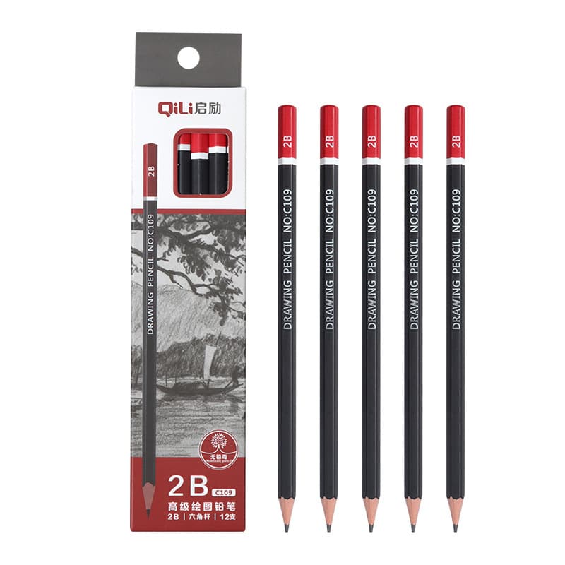 Sketch pencil art 2B pencil 2b box student painting 2h-14b log drawing sketch pen set wholesale 8