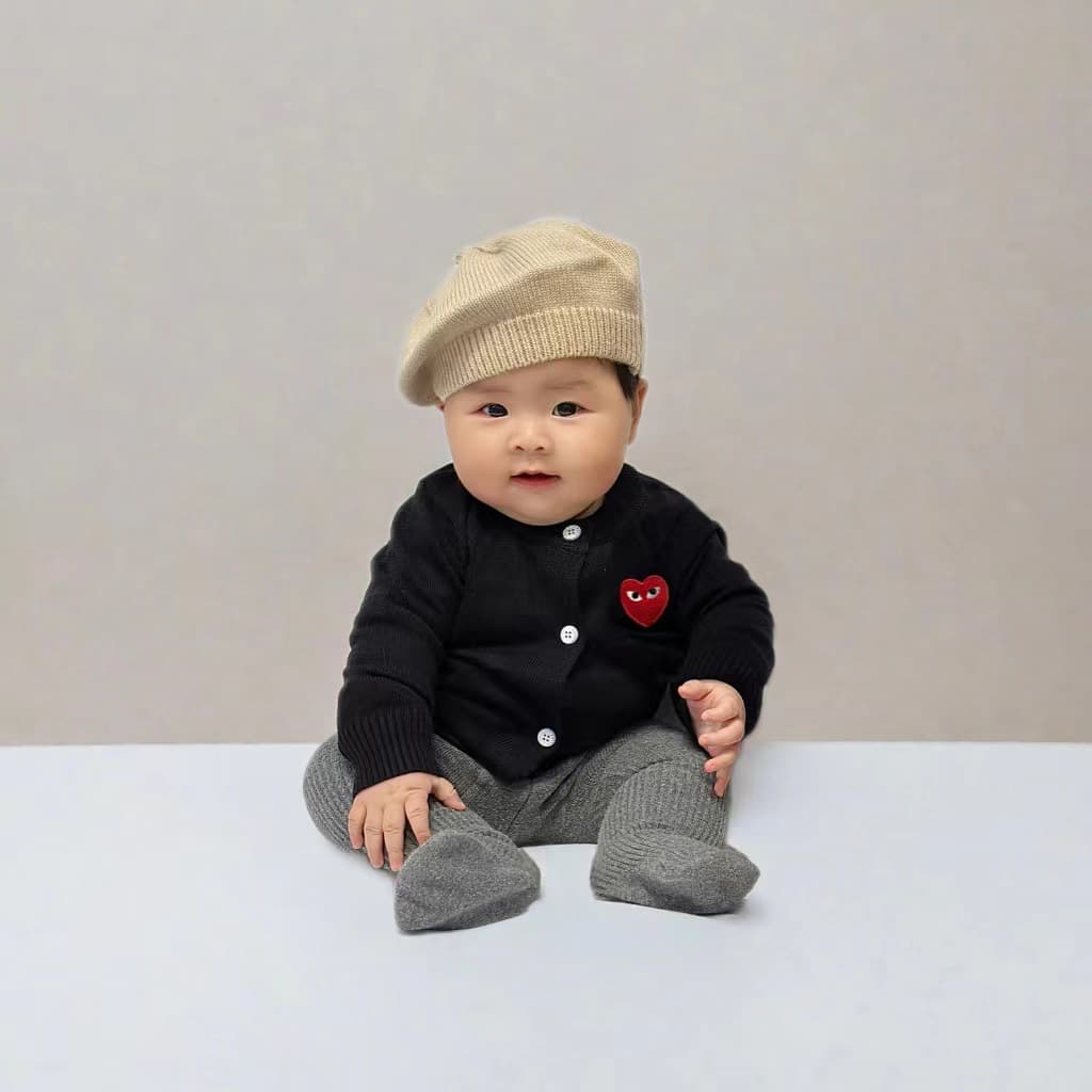 Live supply of baby core-spun yarn knitted 2026 spring baby wool long-sleeved baby sweater in stock 5