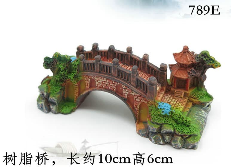 Manufacturer supplies fish tank landscaping decorative bridge, aquarium equipment accessories, fish and shrimp resin bridge, turtle climbing platform three-eye bridge 7