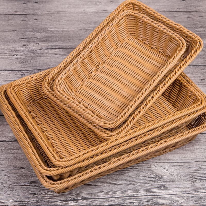 Fruit Basket Bread Basket Supermarket Hotel Display Basket Display Basket Handmade Storage Basket Rattan Basket Imitation Rattan Basket 3