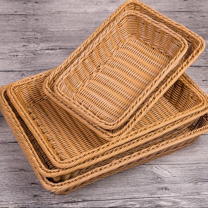 Fruit Basket Bread Basket Supermarket Hotel Display Basket Display Basket Handmade Storage Basket Rattan Basket Imitation Rattan Basket 7