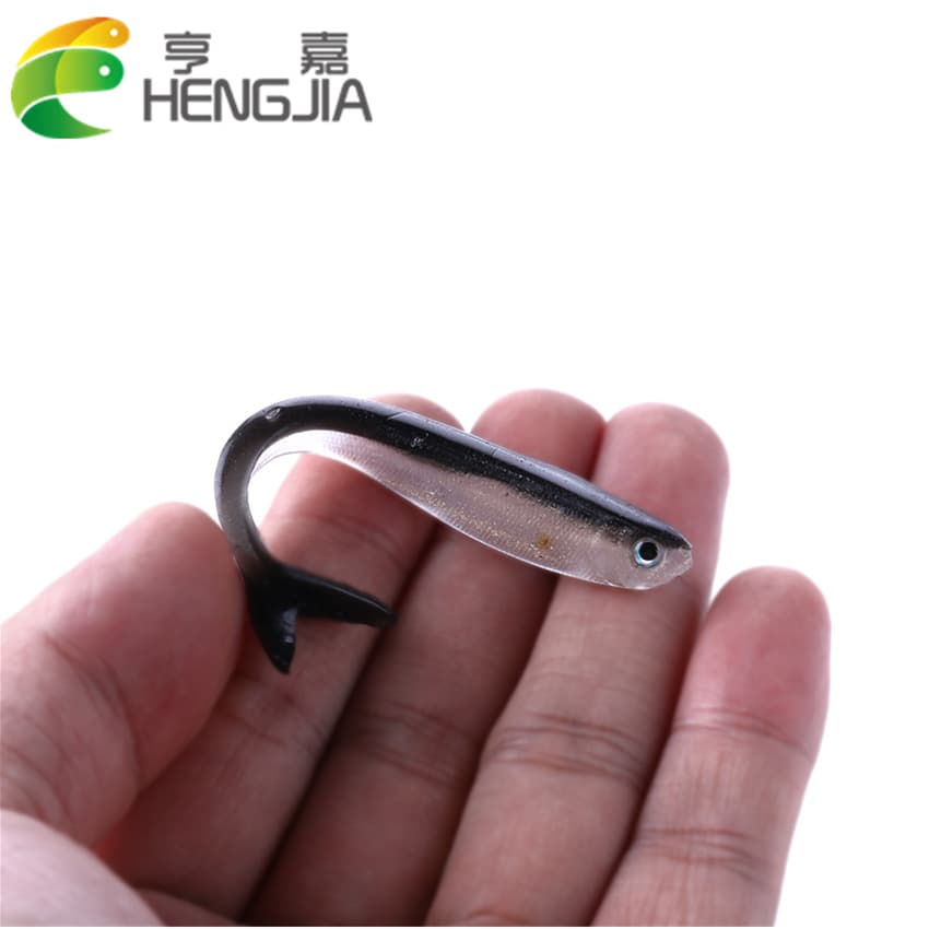 HENG JIA 10pcs two-color small fish lure soft bait 8cm/2g fishing loach soft bait wholesale 2