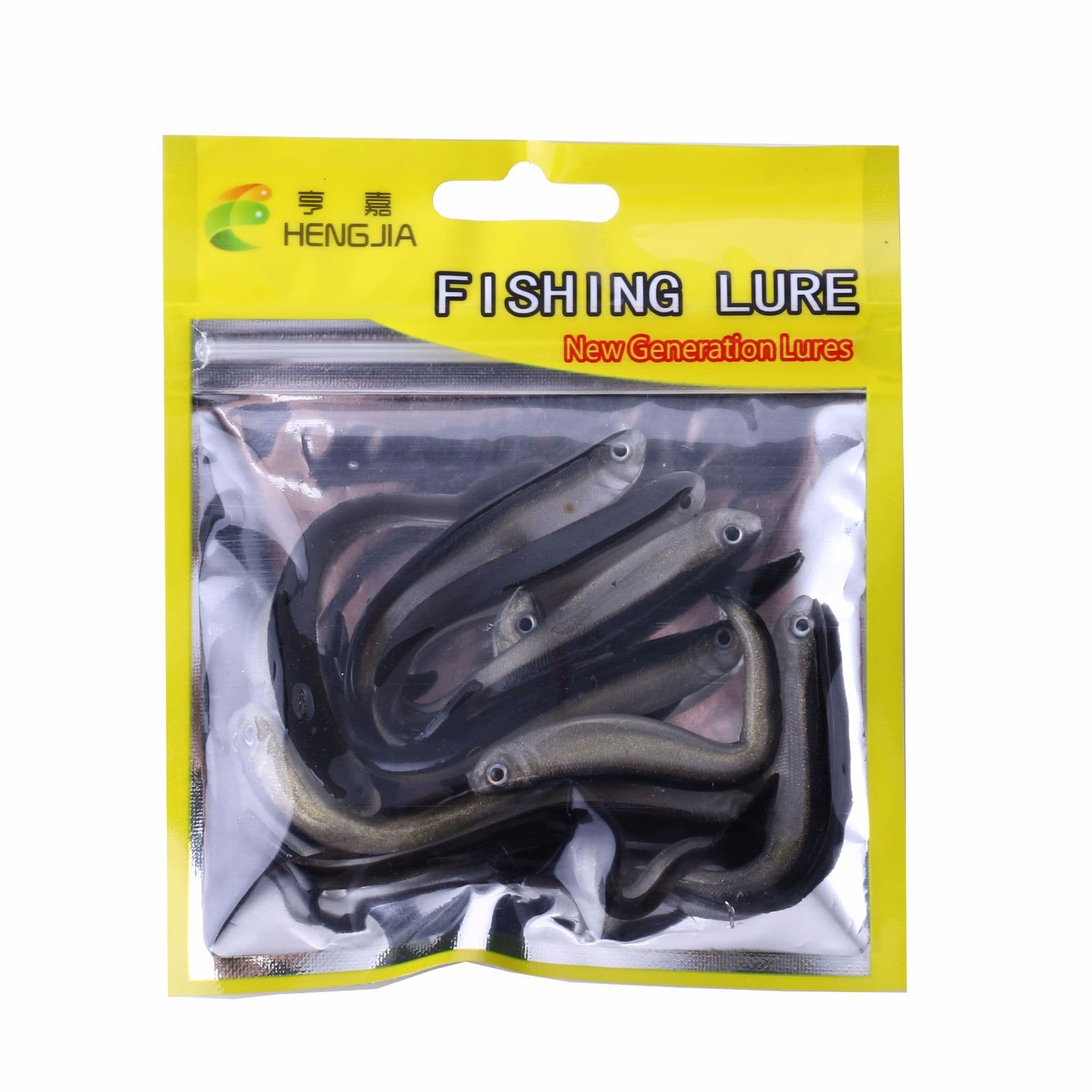 HENG JIA 10pcs two-color small fish lure soft bait 8cm/2g fishing loach soft bait wholesale 6