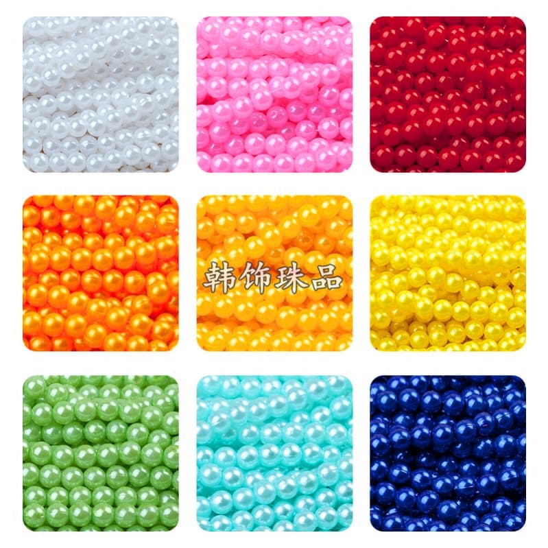 3mm-20mm high-quality water-milled imitation pearls, high-quality ABS imitation pearls, colorful diy hand-pierced beads, straight hole perforation 3