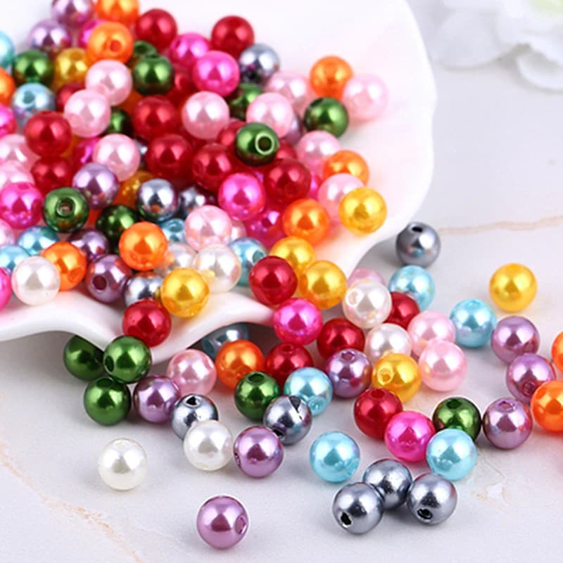 3mm-20mm high-quality water-milled imitation pearls, high-quality ABS imitation pearls, colorful diy hand-pierced beads, straight hole perforation 5