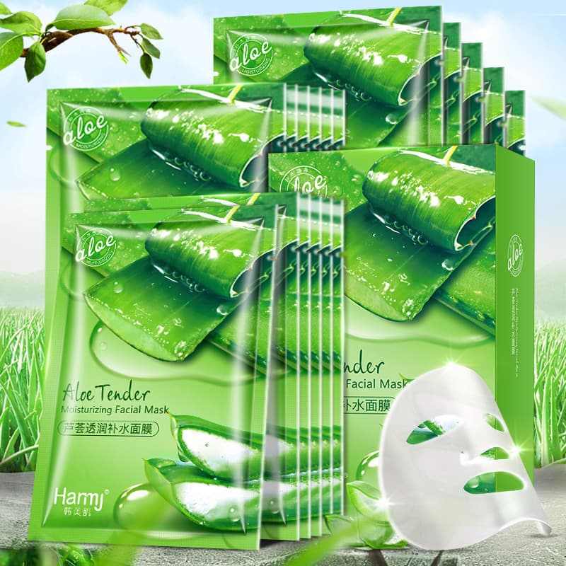 10-piece boxed facial mask Korean Beauty Aloe Vera Moisturizing Mask Shrinking Pores Oil Control Skin Care Products Wholesale Delivery 3