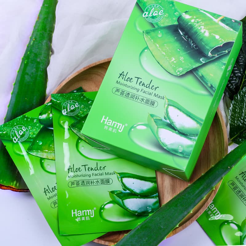 10-piece boxed facial mask Korean Beauty Aloe Vera Moisturizing Mask Shrinking Pores Oil Control Skin Care Products Wholesale Delivery 5