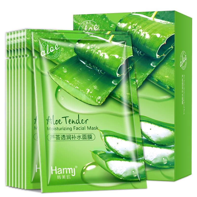 10-piece boxed facial mask Korean Beauty Aloe Vera Moisturizing Mask Shrinking Pores Oil Control Skin Care Products Wholesale Delivery 1