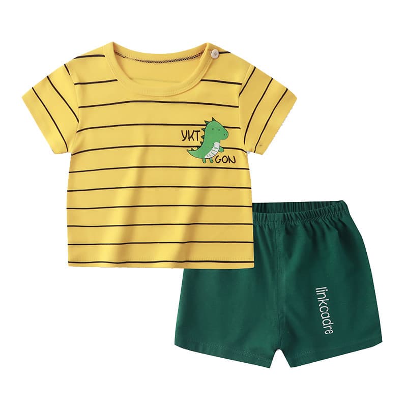 Children's short-sleeved suit pure cotton girls summer clothes boys T-shirt two pieces baby baby clothes Korean style children's clothing new style 6