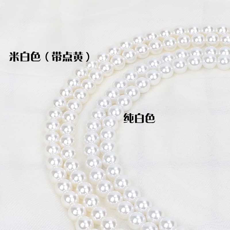 High-quality perforated high-gloss plastic straight hole imitation pearl bag material jewelry accessories wholesale does not peel off or fade 3