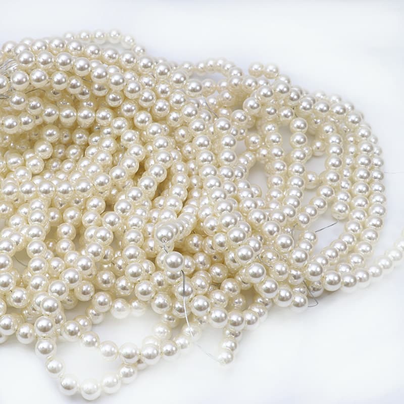 High-quality perforated high-gloss plastic straight hole imitation pearl bag material jewelry accessories wholesale does not peel off or fade 7