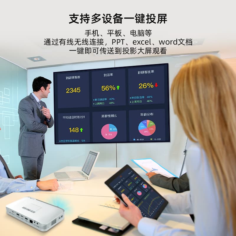 Home Theater T9S Portable Projector Office Conference Home HD Mini DLP Projector Factory 3