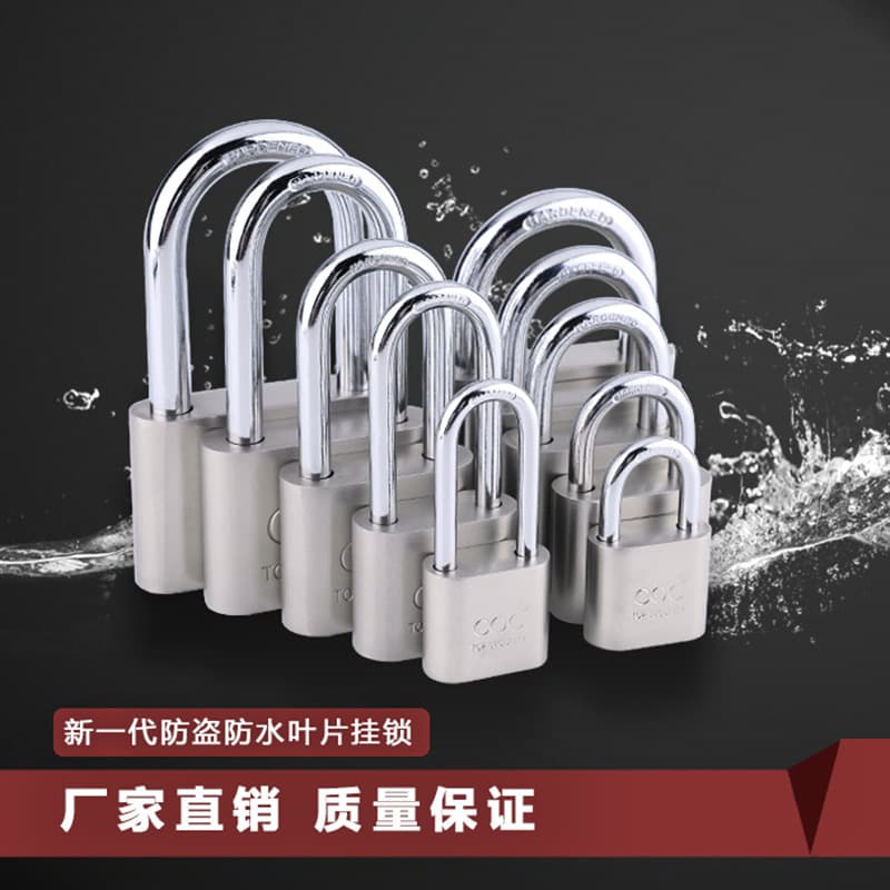Factory direct supply of locks, large rounded blade padlock, anti-theft, anti-sled, imitation stainless steel pass-through lock, small lock for dormitory use 2