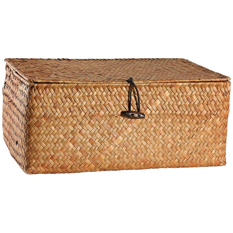 Straw covered storage box desktop organizer home creative handwoven packaging box gift box non-rattan 6