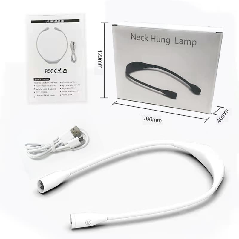 Portable hanging neck lamp student eye protection led reading lamp wearable reading lamp USB rechargeable outdoor night running LED lamp 5