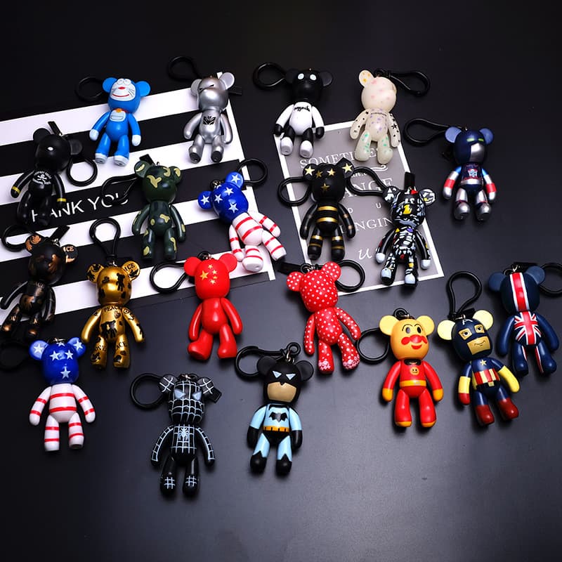 Creative Korean creative doll trend bear keychain car key chain pendant men and women small gifts wholesale 1
